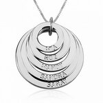 5 namen - Naamketting cirkels gegraveerd sterling zilver 925