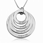 4 namen - Naamketting cirkels gegraveerd sterling zilver 925