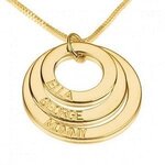 3 namen - Naamketting cirkels gegraveerd 24K verguld goud