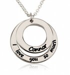 Naamketting sterling zilver 925 met 1 naam en tekst 'I love you so much'