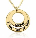 Naamketting 24K verguld goud met 1 naam en tekst 'I love you so much'