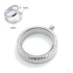 Memory lockets 30mm medaillon strass