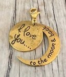 memory lockets bead dangle moon goudkleurig