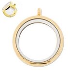Memory lockets magneet 30mm medaillon goud (kleurig)