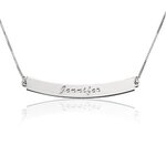 Naamketting curved 'bar' sterling zilver 925 met 1 naam 