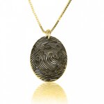 Vingerafdruk ketting 24K verguld goud