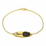 Vingerafdruk armband met naam 24K verguld goud