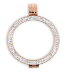 Munthanger RVS rosé kleurig met dubbel strass 35mm