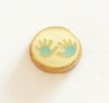 Memory lockets charm baby hands blue goud