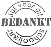 Sticker Juf voor dit schooljaar bedankt (12cm)