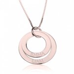 2 namen - Naamketting cirkels gegraveerd 24K verguld rose goud