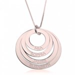 4 namen - Naamketting cirkels gegraveerd 24K verguld rose goud