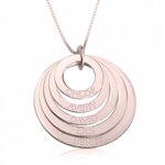 5 namen - Naamketting cirkels gegraveerd 24K verguld rose goud