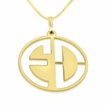 Naamketting vader - 2 letter monogram 24K verguld goud