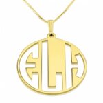 Naamketting vader - 3 letter monogram 24K verguld goud